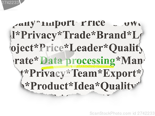 Image of Data concept: Data Processing on Paper background