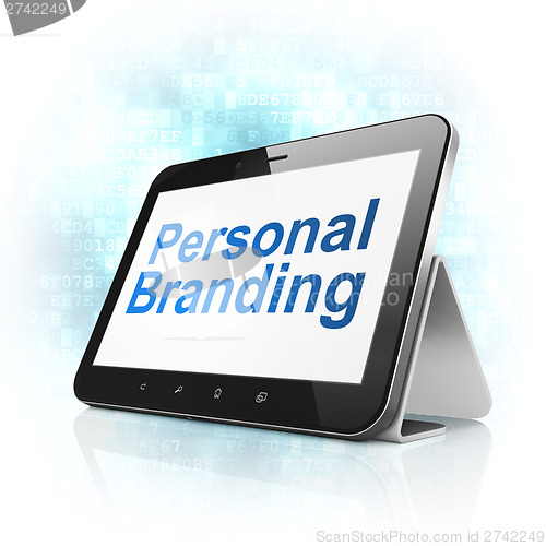 Image of Marketing concept: Personal Branding on tablet pc computer