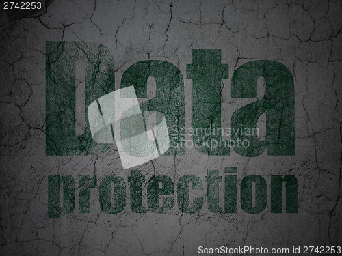 Image of Privacy concept: Data Protection on grunge wall background