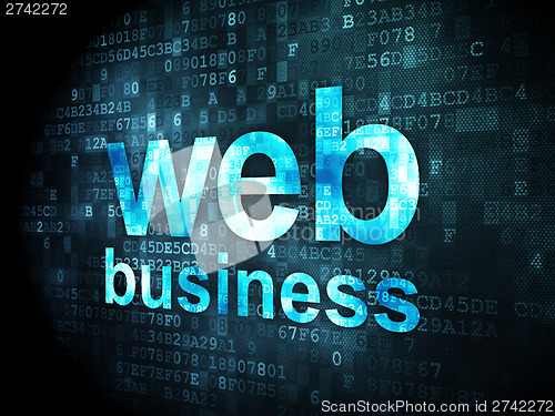 Image of SEO web design concept: Web Business on digital background