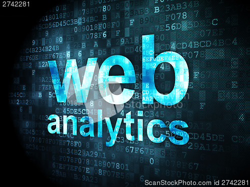 Image of SEO web development concept: Web Analytics on digital background