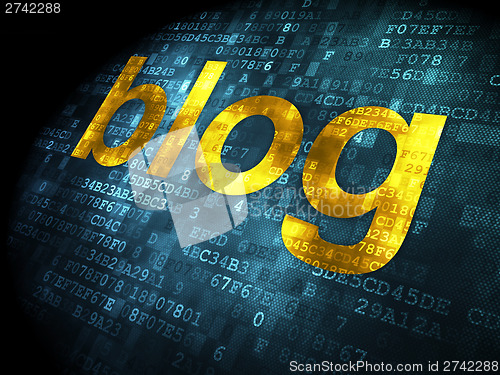 Image of SEO web design concept: Blog on digital background