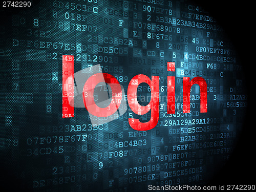 Image of Protection concept: Login on digital background