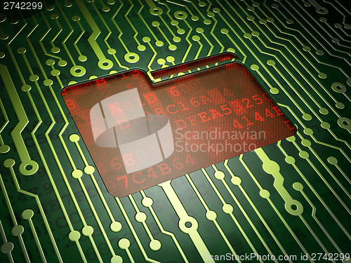 Image of Business concept: Folder on circuit board background