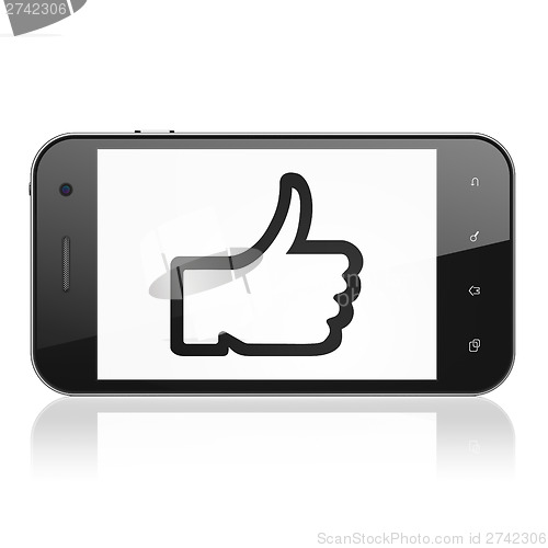 Image of Social media concept: Like on smartphone