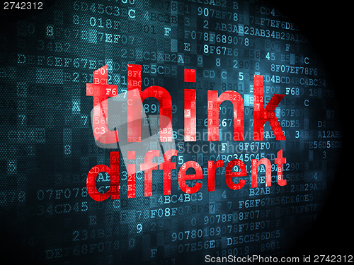 Image of Education concept: Think Different on digital background