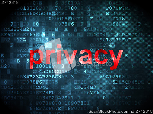 Image of Security concept: Privacy on digital background