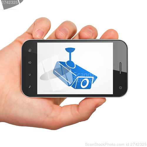 Image of Privacy concept: Cctv Camera on smartphone