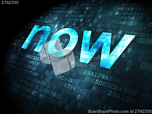 Image of Timeline concept: Now on digital background