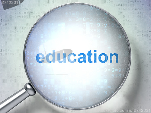 Image of Education concept: Education with optical glass