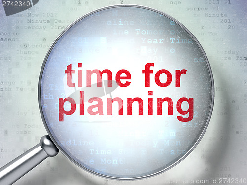 Image of Time concept: Time for Planning with optical glass