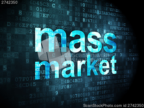 Image of Advertising concept: Mass Market on digital background