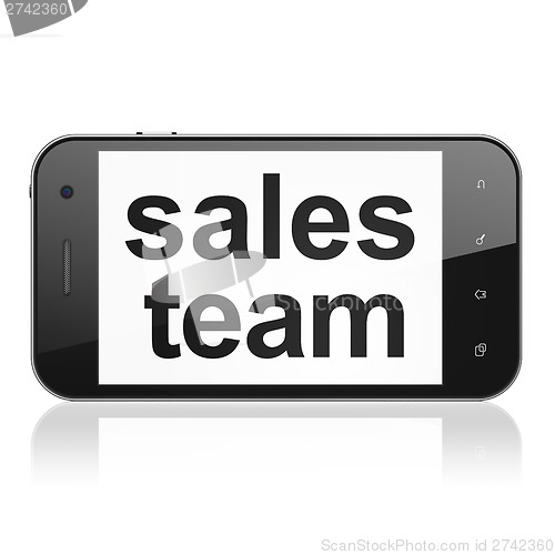Image of Marketing concept: Sales Team on smartphone