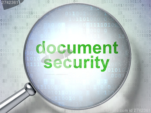 Image of Privacy concept: Document Security with optical glass
