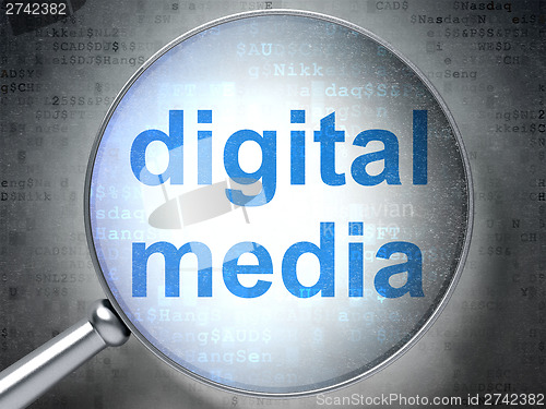 Image of Marketing concept: Digital Media with optical glass