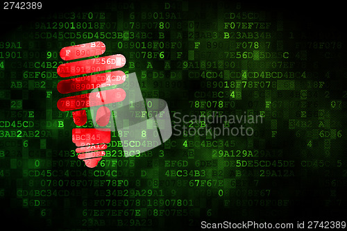 Image of Finance concept: Energy Saving Lamp on digital background