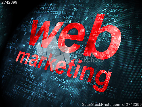 Image of SEO web design concept: Web Marketing on digital background