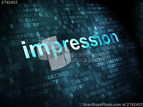Image of Marketing concept: Impression on digital background