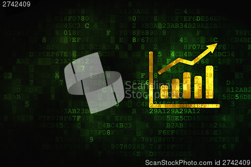 Image of Marketing concept: Growth Graph on digital background