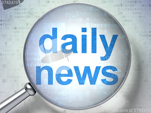 Image of News concept: Daily News with optical glass