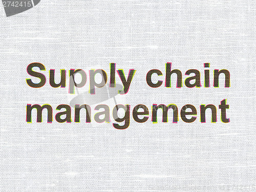 Image of Marketing concept: Supply Chain Management on fabric texture bac