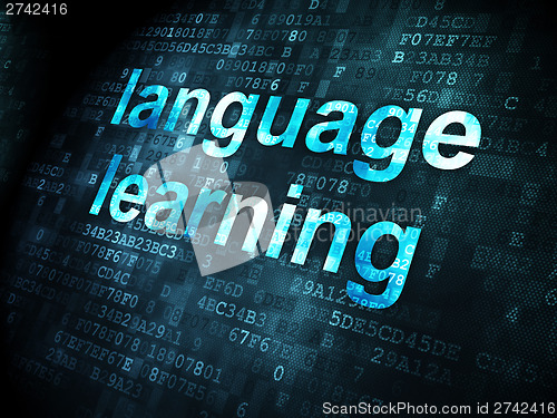 Image of Education concept: Language Learning on digital background