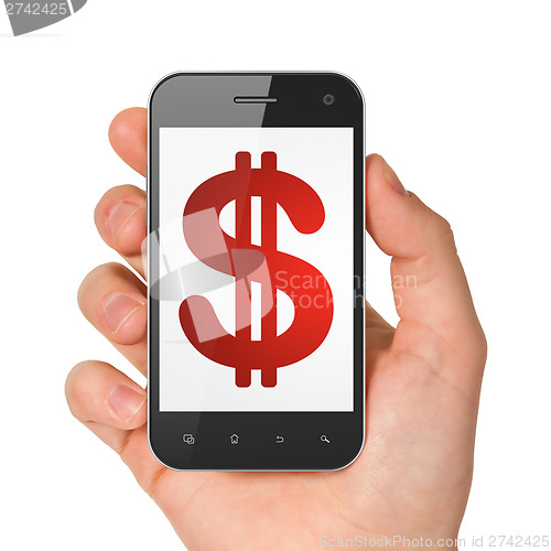 Image of Currency concept: Dollar on smartphone