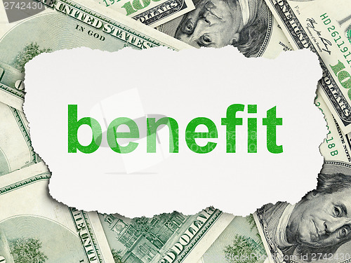Image of Business concept: Benefit on Money background