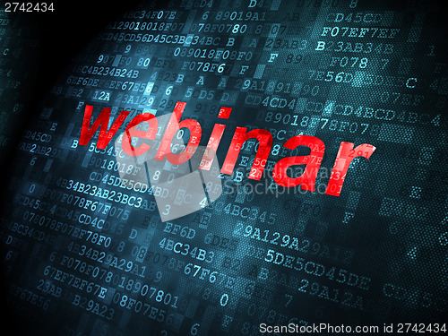 Image of Education concept: Webinar on digital background