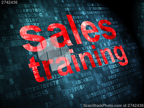 Image of Advertising concept: Sales Training on digital background
