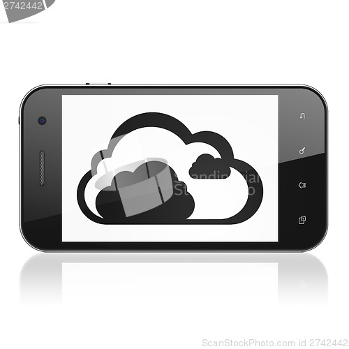 Image of Cloud computing concept: Cloud on smartphone