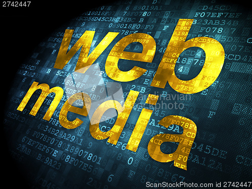 Image of SEO web development concept: Web Media on digital background