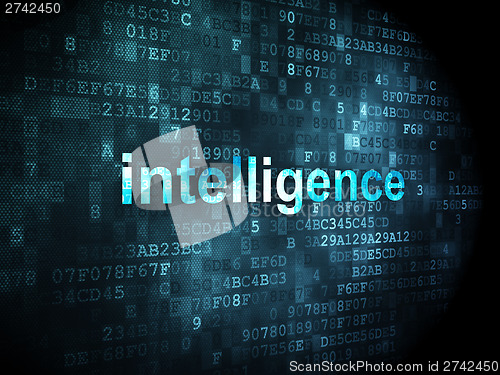 Image of Education concept: Intelligence on digital background