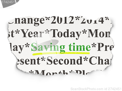 Image of Time concept: Saving Time on Paper background