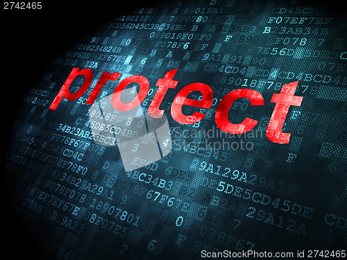 Image of Privacy concept: Protect on digital background