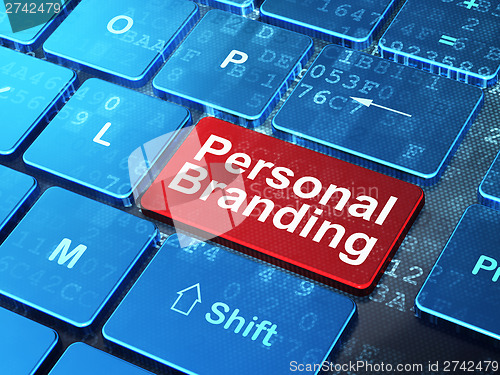 Image of Advertising concept: Personal Branding on computer keyboard back