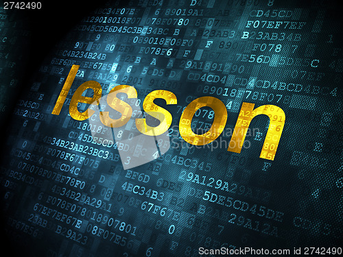 Image of Education concept: Lesson on digital background