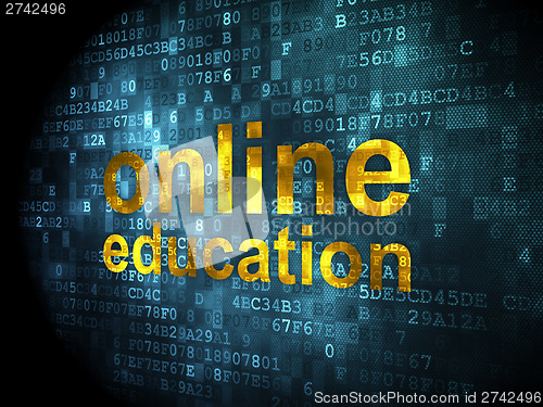 Image of Education concept: Online Education on digital background