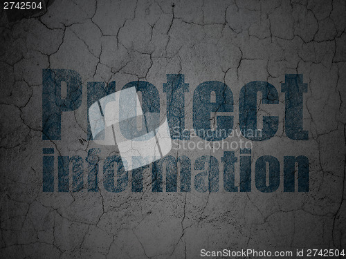 Image of Security concept: Protect Information on grunge wall background