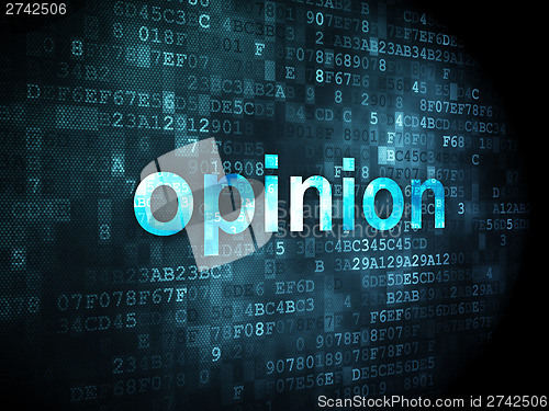 Image of Marketing concept: Opinion on digital background