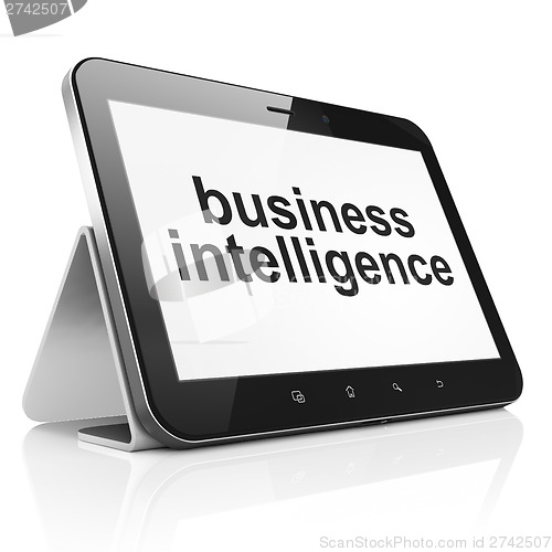 Image of Finance concept: Business Intelligence on tablet pc computer