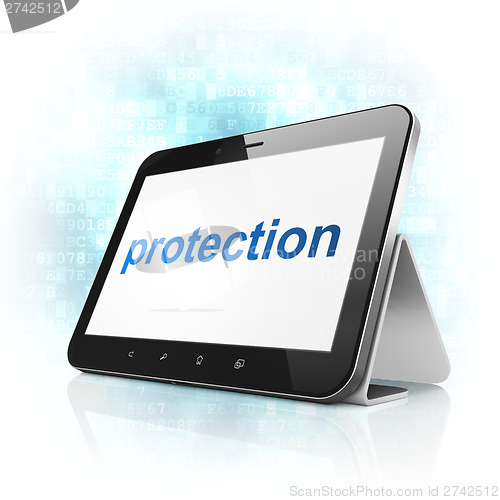 Image of Security concept: Protection on tablet pc computer