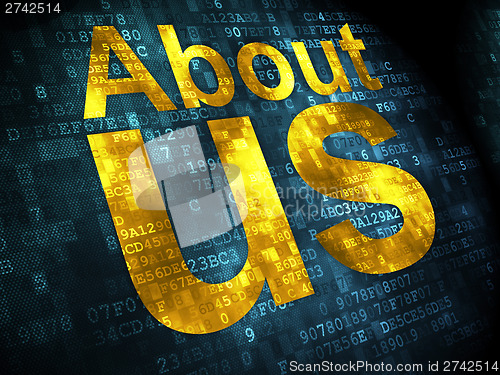 Image of Marketing concept: About Us on digital background