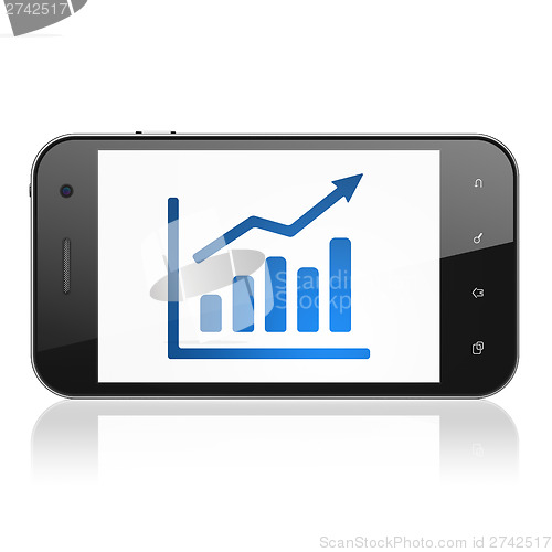Image of News concept: Growth Graph on smartphone