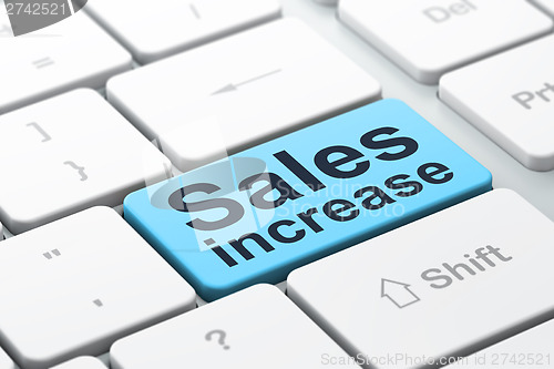 Image of Marketing concept: Sales Increase on computer keyboard backgroun