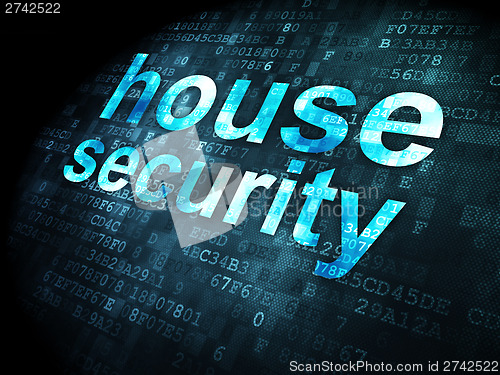 Image of Privacy concept: House Security on digital background