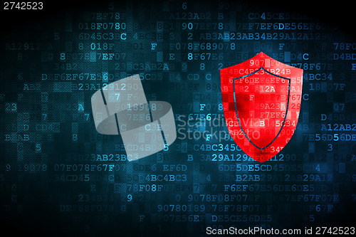 Image of Protection concept: Shield on digital background
