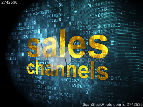 Image of Advertising concept: Sales Channels on digital background