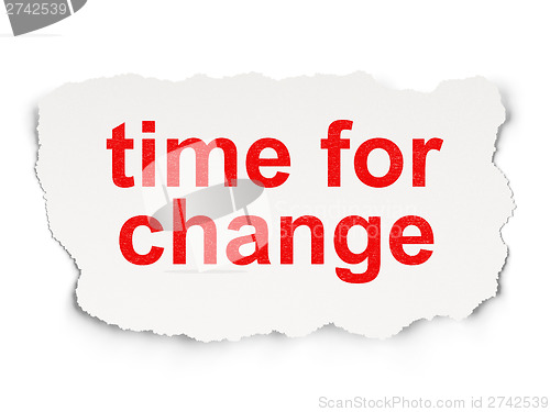 Image of Time concept: Time for Change on Paper background