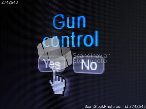 Image of Safety concept: Gun Control on digital computer screen